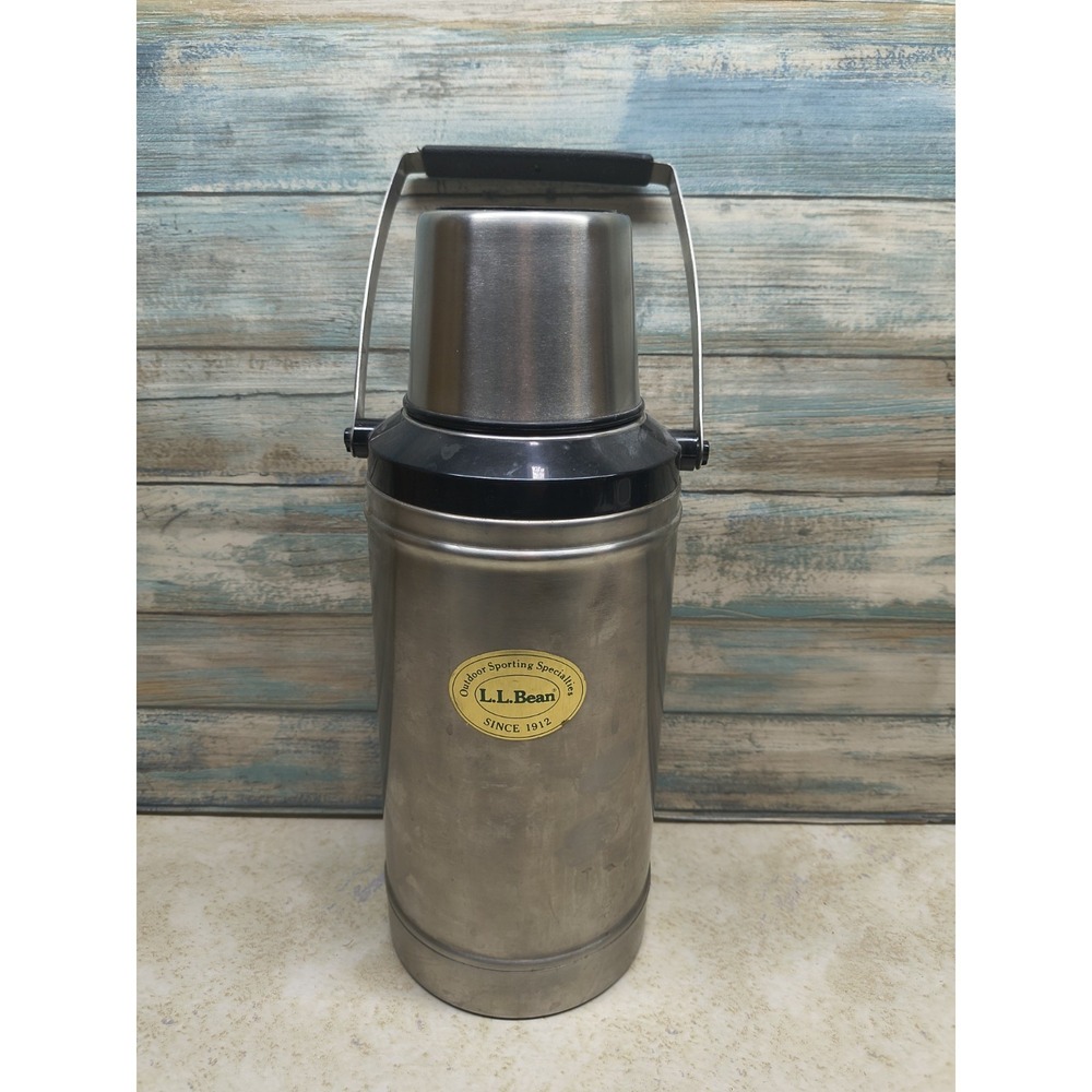 Vintage LL Bean Stainless Steel 1 Quart Thermos for Hot or Cold‎ Liquids